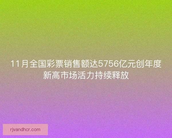 11月全国彩票销售额达5756亿元创年度新高市场活力持续释放