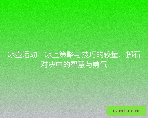 冰壶运动：冰上策略与技巧的较量，掷石对决中的智慧与勇气